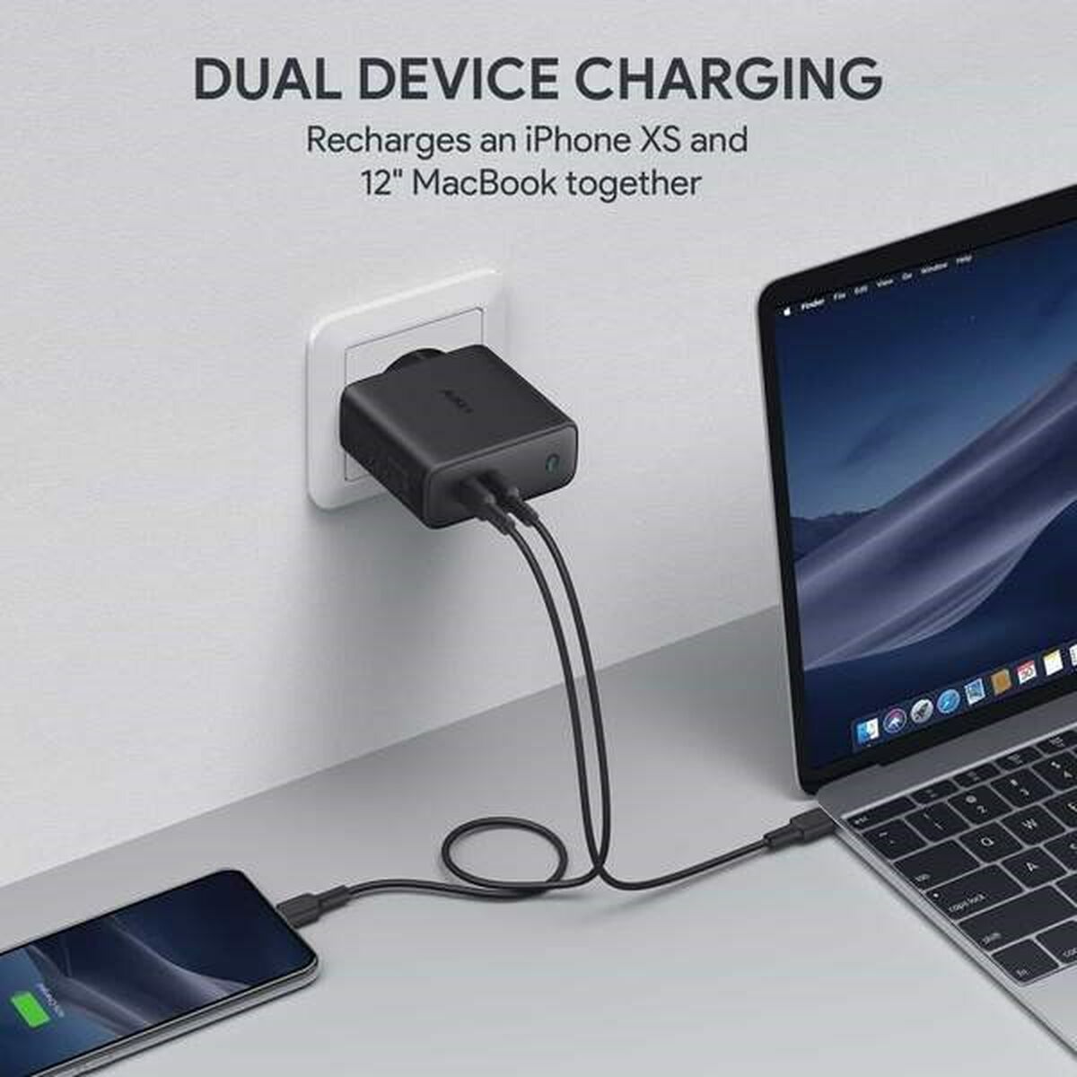Vægoplader Aukey PA-D5 Sort